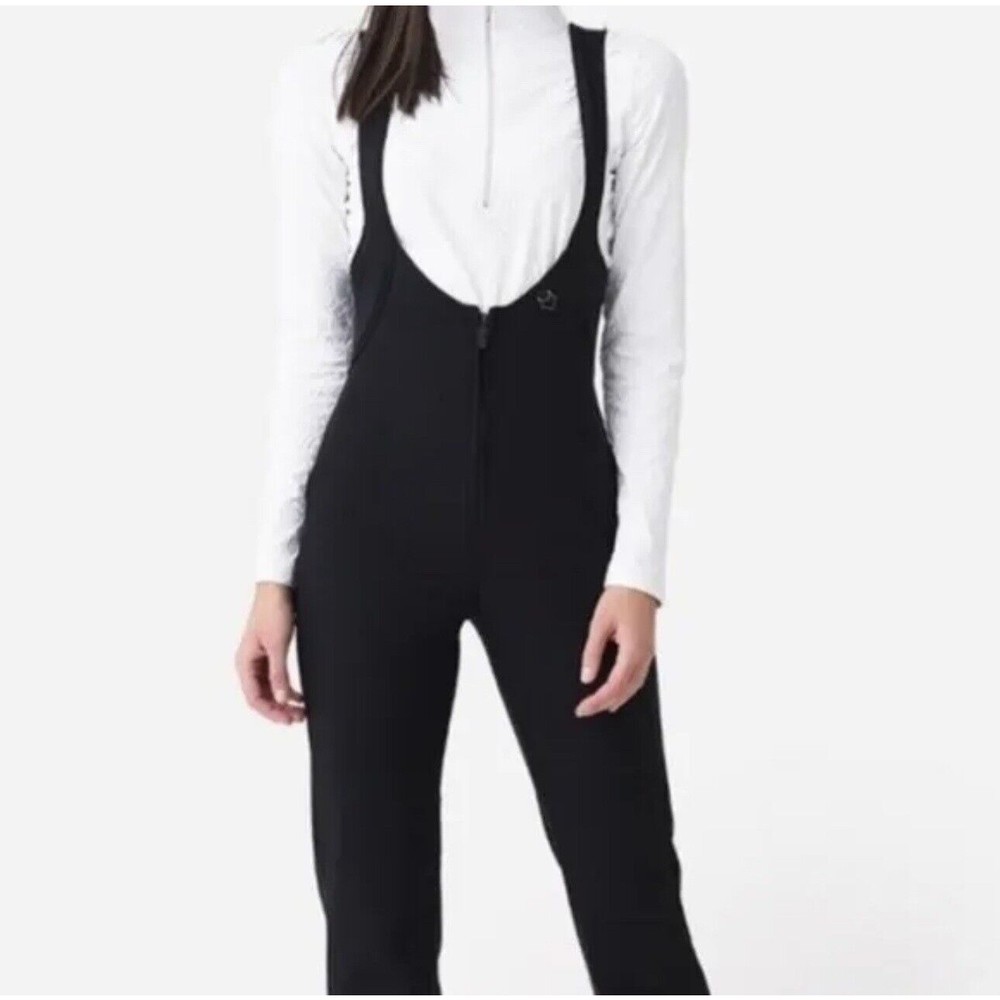 Vintage Obermeyer Stirrup Bib Womens Size 10 Black Onesie Jumpsuit Wool Blend